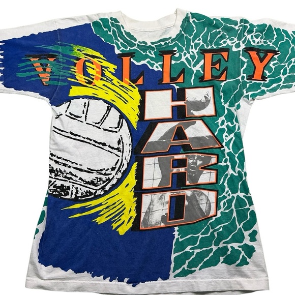 American Vintage Other - Vintage 90s Volleyball AOP single stitch T-shirt men’s large
